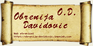 Obrenija Davidović vizit kartica